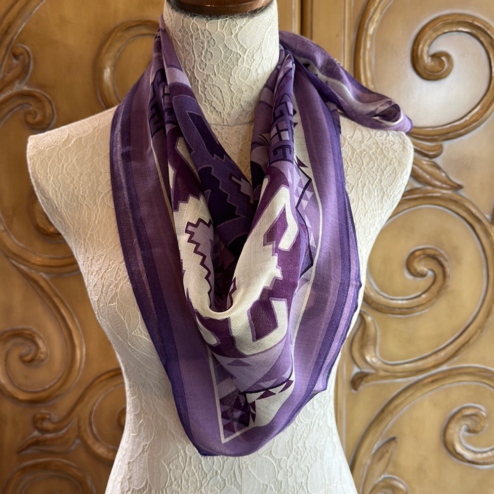 Vintage Adrienne Vittadini purple Geo scarf